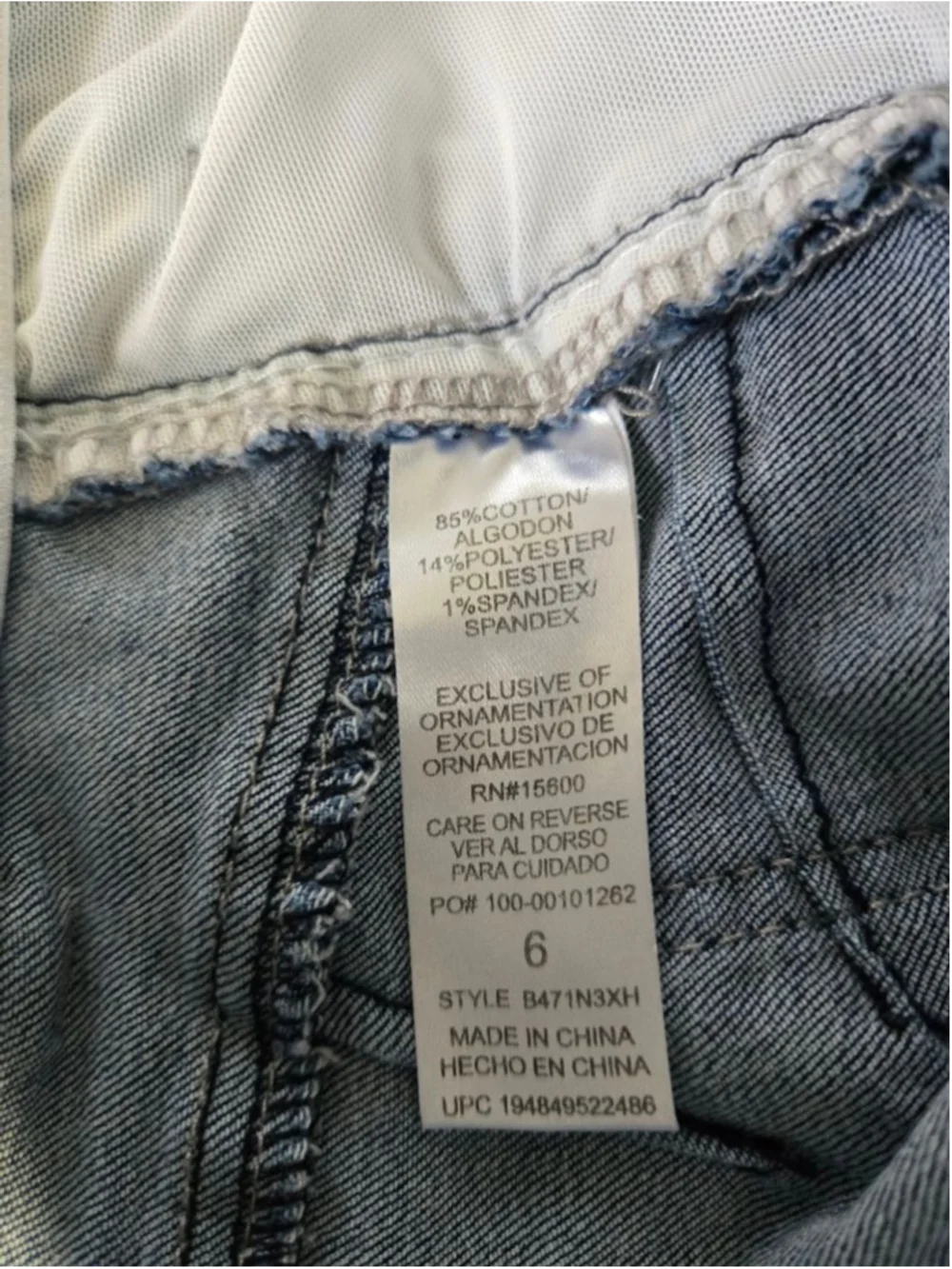 Democracy "Ab"solution Denim Shorts Blue Mid Rise Stretch Jean Shorts Size 6 - Picture 9 of 12